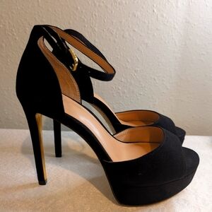 JLo 6 1/2 Black Platform Heels